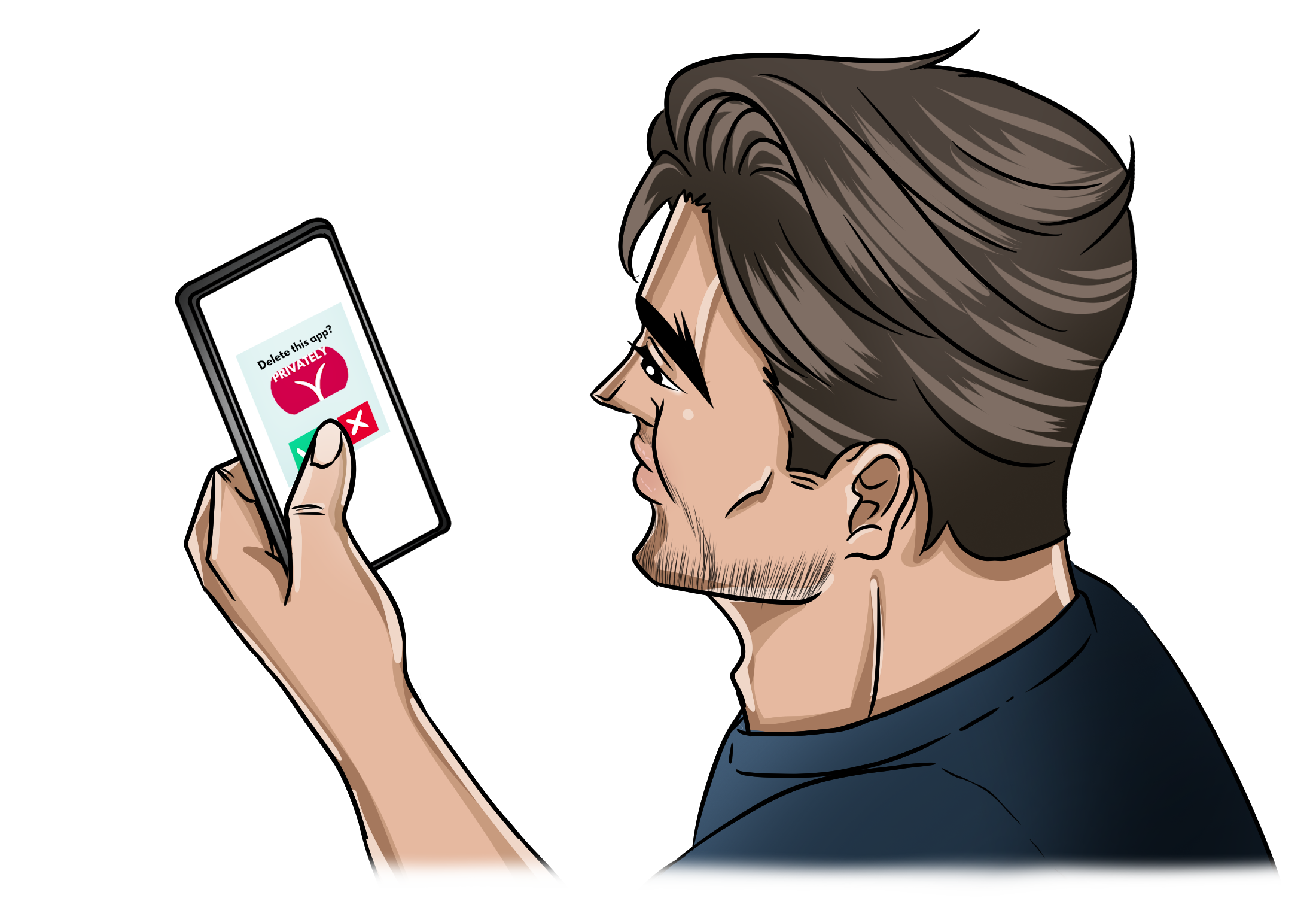 Marco deleting a porn app on his phone as part of how to rebuild after porn addiction