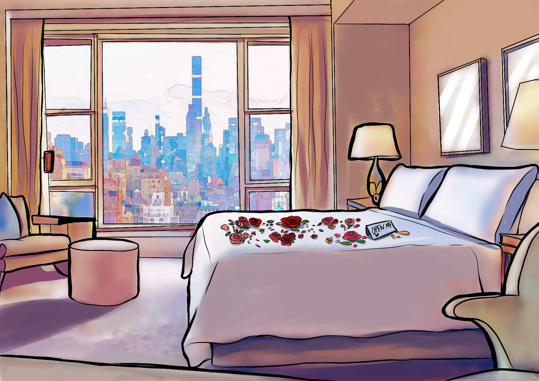 How to set up the bedroom for great sex with rose petals and soft lighting.