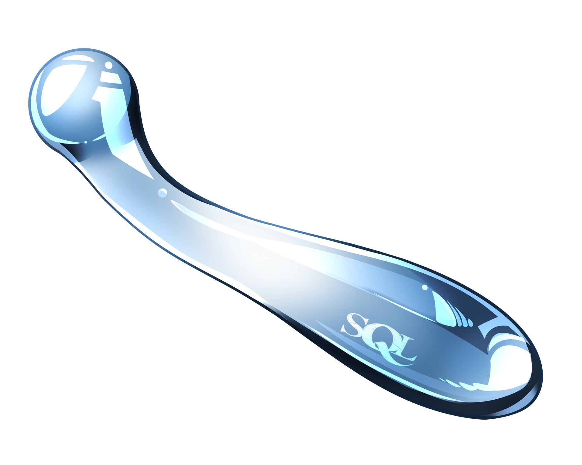Toy #3 – G-Spot Wand Blue curved wand with a rounded tip for G-spot massage.